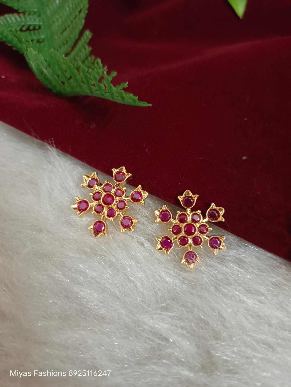 Ruby Floral AD Impon Earrings